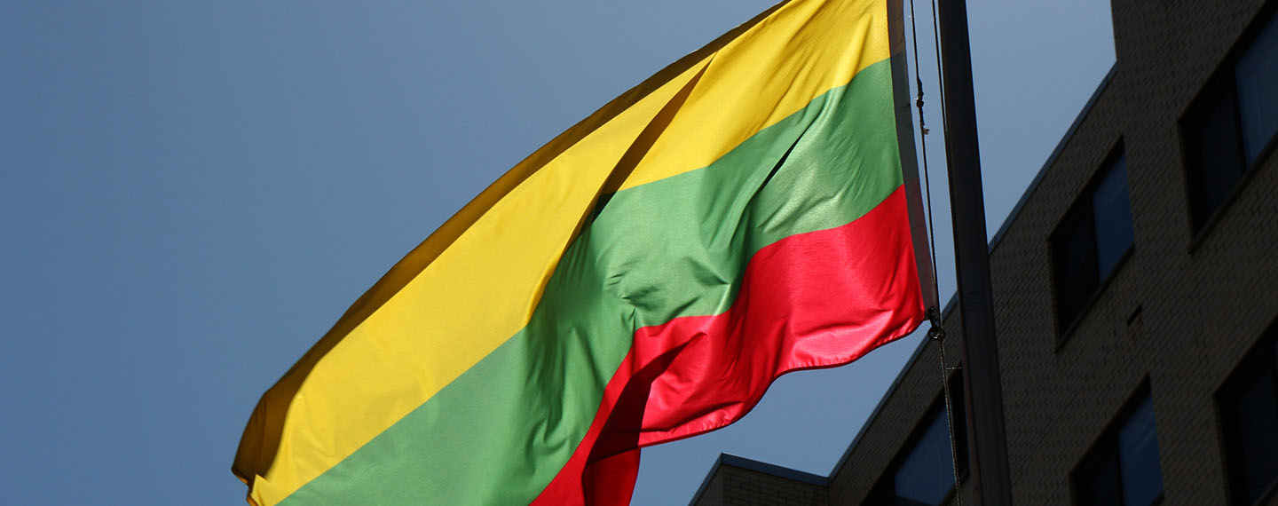 Flag of Lithuania at the embassy in Washington D.C (US)