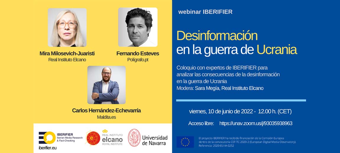 Webinar “Desinformación en la guerra de Ucrania”. Proyecto IBERIFIER